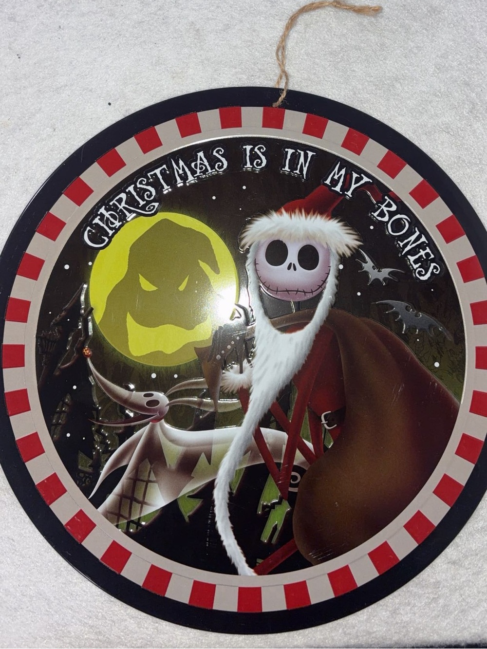 Holiday Hanging Sign Nightmare before Christmas 'Christmas Is In My Bones’